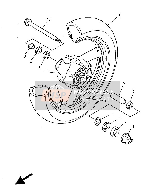 Yamaha XJ600N 1999 Ruota anteriore per un 1999 Yamaha XJ600N