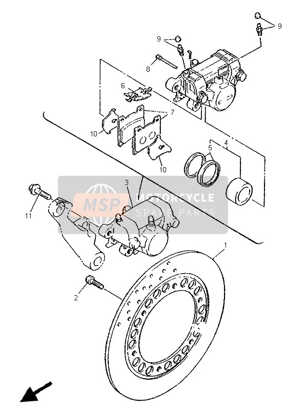 Yamaha XJ600N 1999 Rear Brake Caliper for a 1999 Yamaha XJ600N