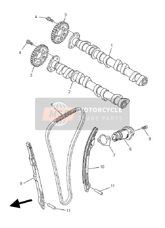 Yamaha XJ6F 2010 Camshaft & Chain for a 2010 Yamaha XJ6F