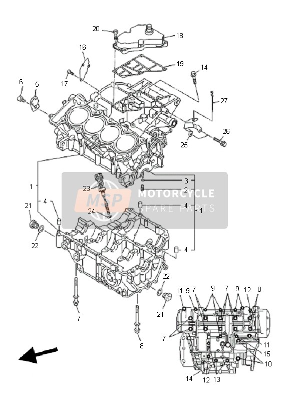 Yamaha XJ6F 2010 Caja Del Cigüeñal para un 2010 Yamaha XJ6F