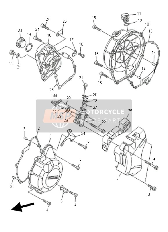 Yamaha XJ6F 2010 KURBELGEHÄUSEABDECKUNG 1 für ein 2010 Yamaha XJ6F