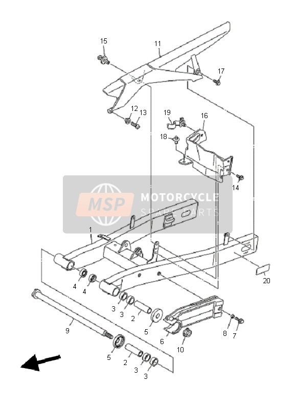 Yamaha XJ6F 2010 Rear Arm for a 2010 Yamaha XJ6F