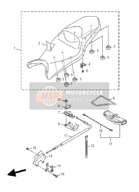 Yamaha XJ6F 2010 Asiento para un 2010 Yamaha XJ6F