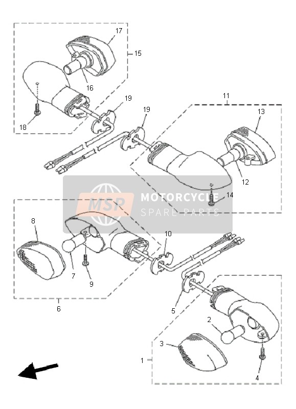 Yamaha XJ6F 2010 Luz intermitente para un 2010 Yamaha XJ6F