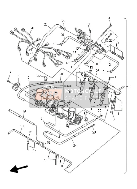 Yamaha XJ6FA 2010 Intake 2 for a 2010 Yamaha XJ6FA