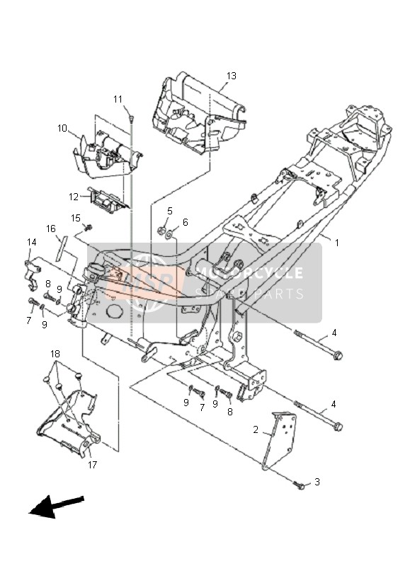 Yamaha XJ6FA 2010 Frame for a 2010 Yamaha XJ6FA