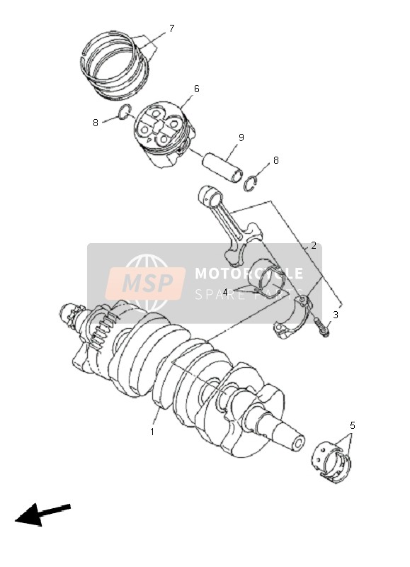 Yamaha XJ6N 2010 Albero motore & Pistone per un 2010 Yamaha XJ6N