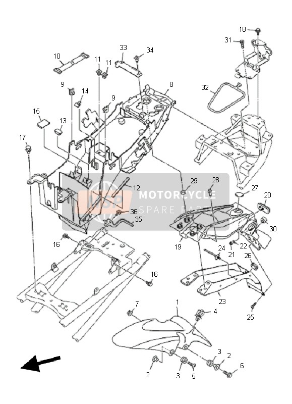 5VX21511A0P8, Garde Boue Av, Yamaha, 0