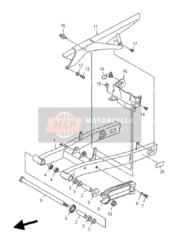 Yamaha XJ6N 2010 Rear Arm for a 2010 Yamaha XJ6N