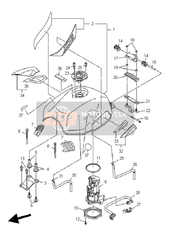 20S242403000, Set, Grafiche Serbatoio Benzina, Yamaha, 1