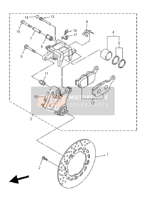 Yamaha XJ6N 2010 BREMSSATTEL HINTEN für ein 2010 Yamaha XJ6N