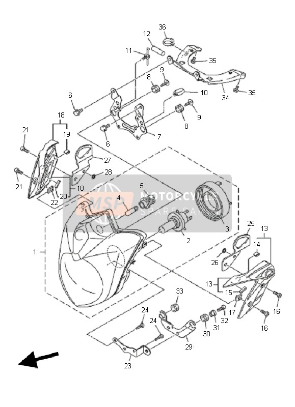 Yamaha XJ6N 2010 Faro para un 2010 Yamaha XJ6N