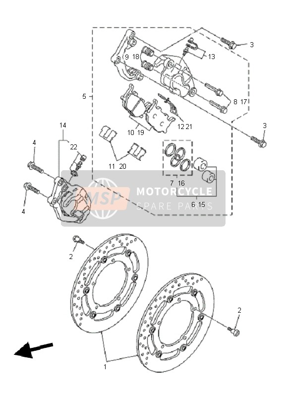 Yamaha XJ6NA 2010 Pinza freno anteriore per un 2010 Yamaha XJ6NA