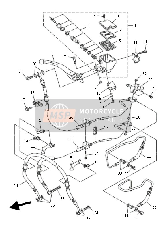 Yamaha XJ6NA 2010 Front Master Cylinder for a 2010 Yamaha XJ6NA