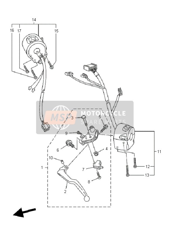 Yamaha XJ6NA 2010 Handle Switch & Lever for a 2010 Yamaha XJ6NA