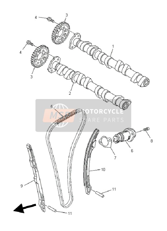 Yamaha XJ6S DIVERSION 2010 NOCKENWELLE & STEUERKETTE für ein 2010 Yamaha XJ6S DIVERSION