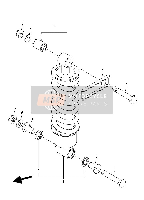 Yamaha XJ6S DIVERSION 2010 Suspensión trasera para un 2010 Yamaha XJ6S DIVERSION