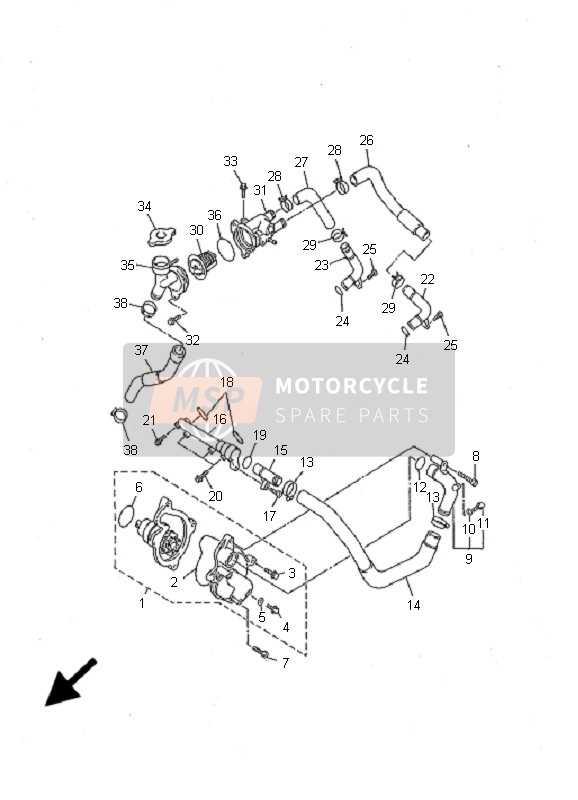 Yamaha FZS600S FAZER 2001 WASSERPUMPE für ein 2001 Yamaha FZS600S FAZER