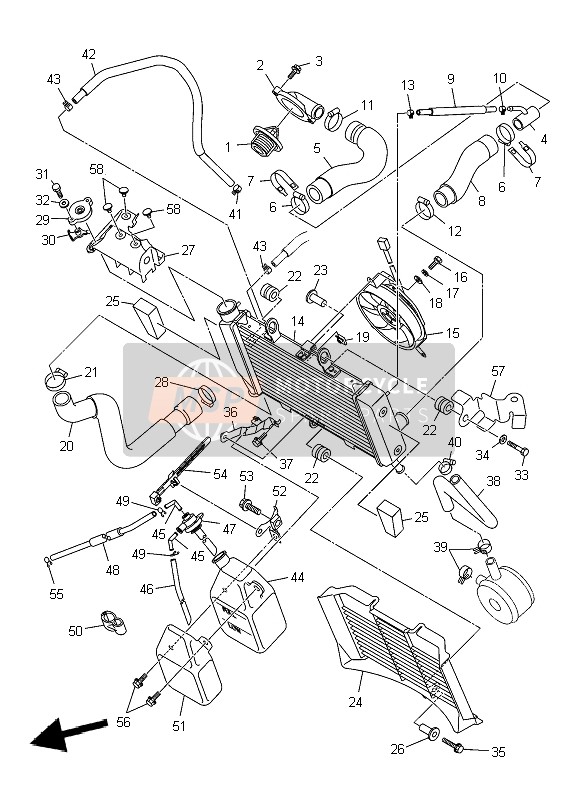 Yamaha XJ6SA DIVERSION 2010 Radiator & Slang voor een 2010 Yamaha XJ6SA DIVERSION