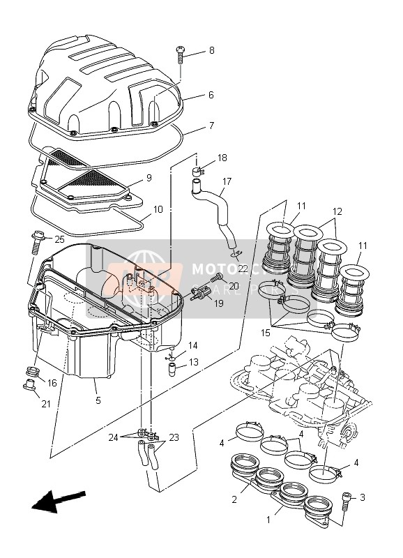 Yamaha XJ6SA DIVERSION 2010 Intake for a 2010 Yamaha XJ6SA DIVERSION