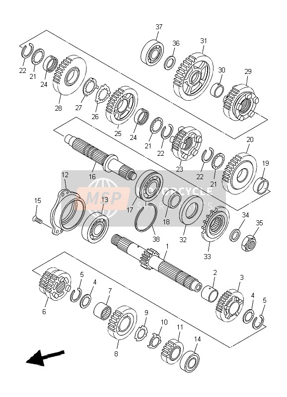 Yamaha XJ6SA DIVERSION 2010 Transmisión para un 2010 Yamaha XJ6SA DIVERSION