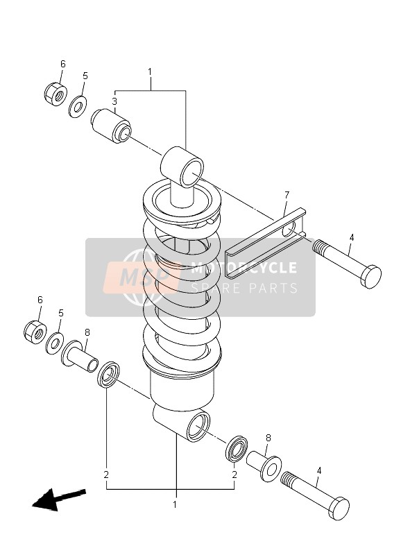 Yamaha XJ6SA DIVERSION 2010 Suspensión trasera para un 2010 Yamaha XJ6SA DIVERSION