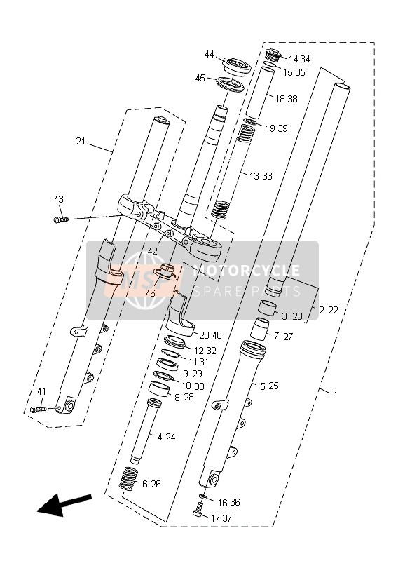 Yamaha XJ6SA DIVERSION 2010 Front Fork for a 2010 Yamaha XJ6SA DIVERSION