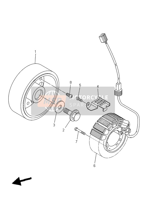 Yamaha XJ6SA DIVERSION 2010 Generator voor een 2010 Yamaha XJ6SA DIVERSION