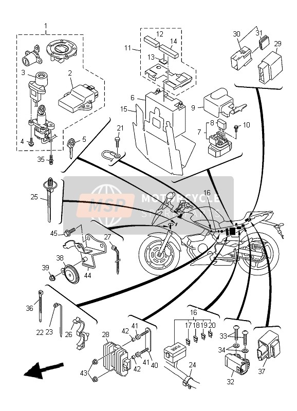 Yamaha XJ6SA DIVERSION 2010 Electrical 2 for a 2010 Yamaha XJ6SA DIVERSION