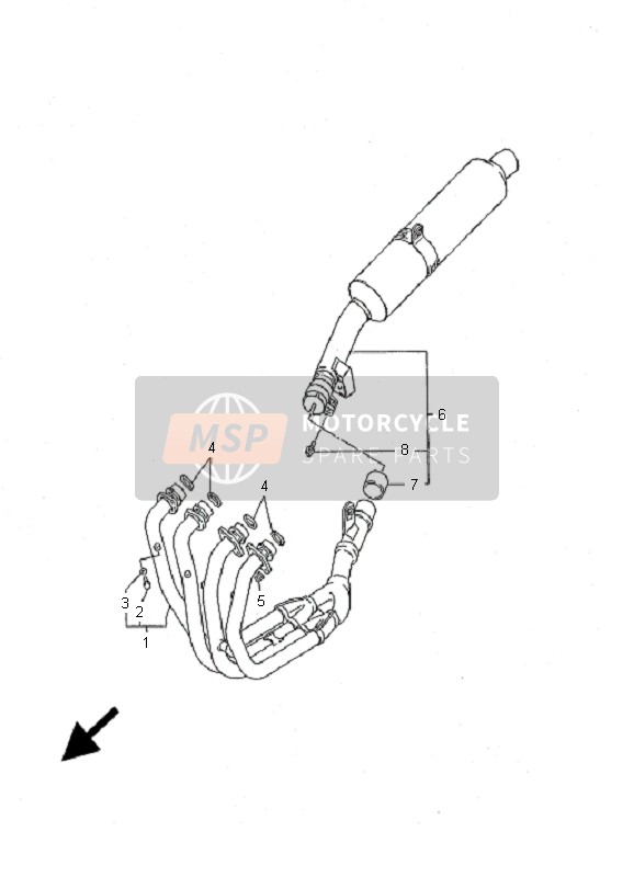 Yamaha FZS600S FAZER 2001 Exhaust for a 2001 Yamaha FZS600S FAZER