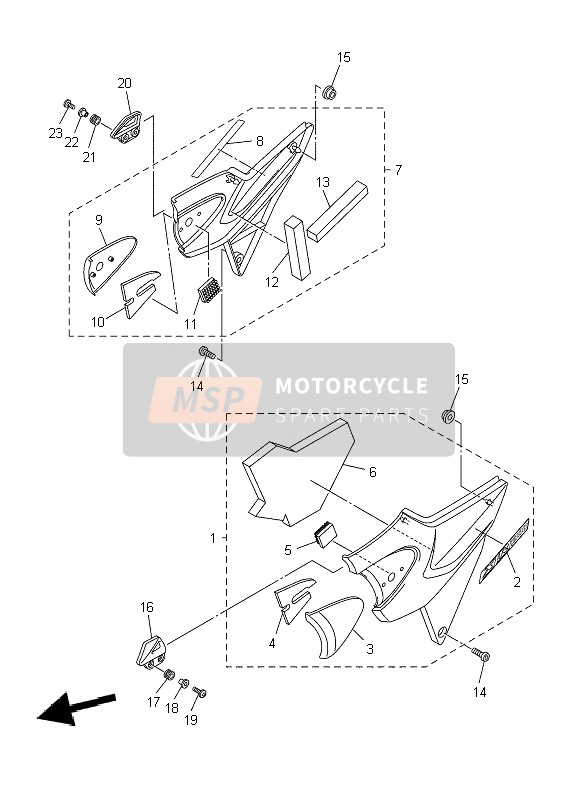 Yamaha XJR1300 2010 Side Cover for a 2010 Yamaha XJR1300