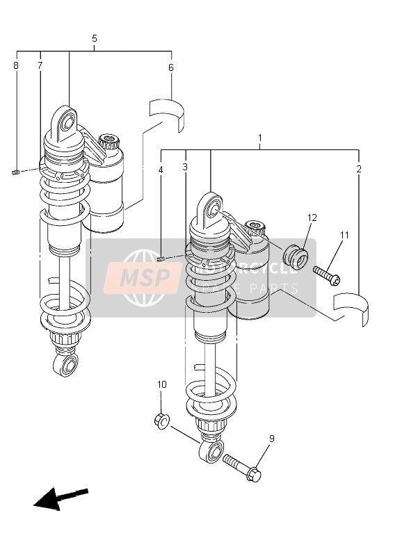 Yamaha XJR1300 2010 Rear Suspension for a 2010 Yamaha XJR1300