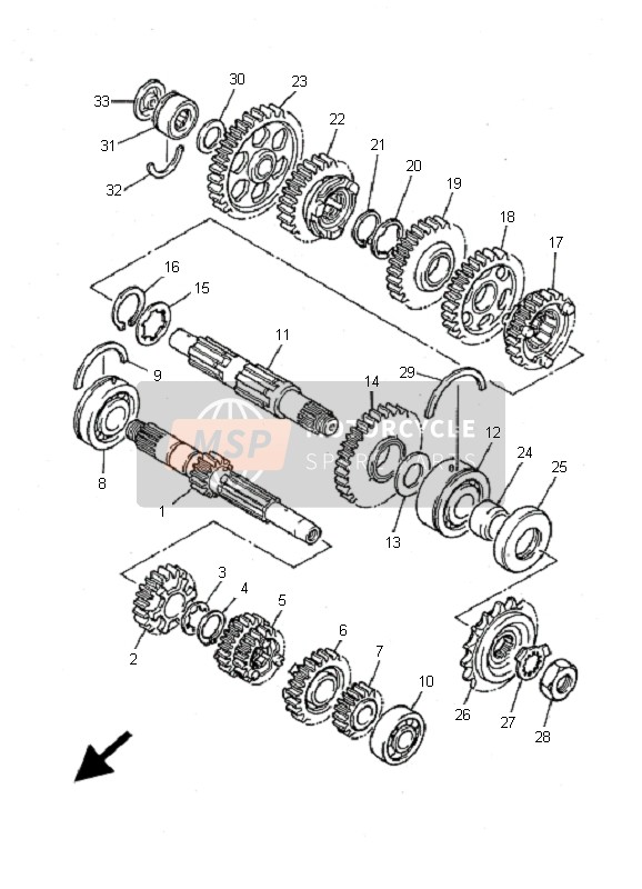 Yamaha FZS600S FAZER 2001 Transmission pour un 2001 Yamaha FZS600S FAZER