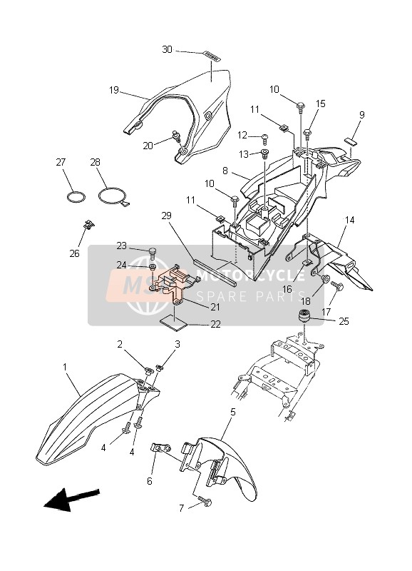 Yamaha XT660R 2010 Fender for a 2010 Yamaha XT660R