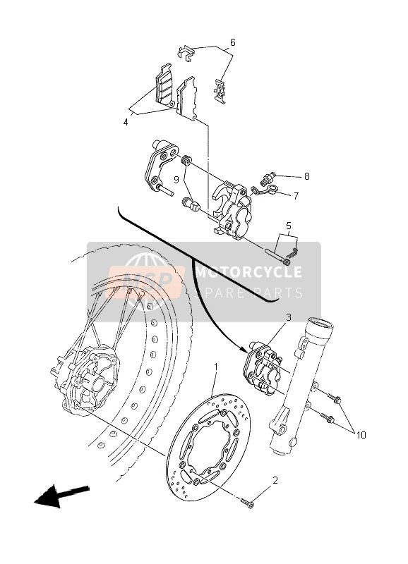 Yamaha XT660R 2010 BREMSSATTEL VORNE für ein 2010 Yamaha XT660R