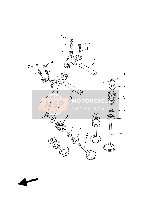 Yamaha XT660X 2010 Soupape pour un 2010 Yamaha XT660X