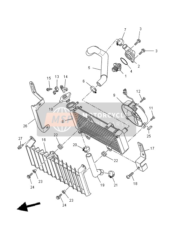 Yamaha XT660X 2010 Termosifone & Tubo per un 2010 Yamaha XT660X