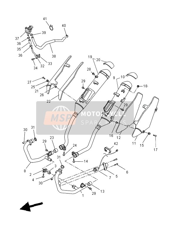 Yamaha XT660X 2010 Échappement pour un 2010 Yamaha XT660X