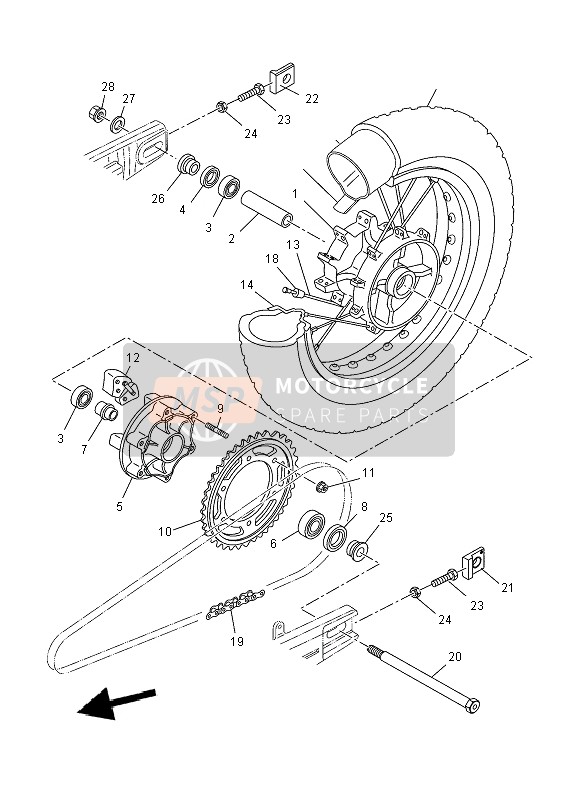 Yamaha XT660X 2010 Rear Wheel for a 2010 Yamaha XT660X