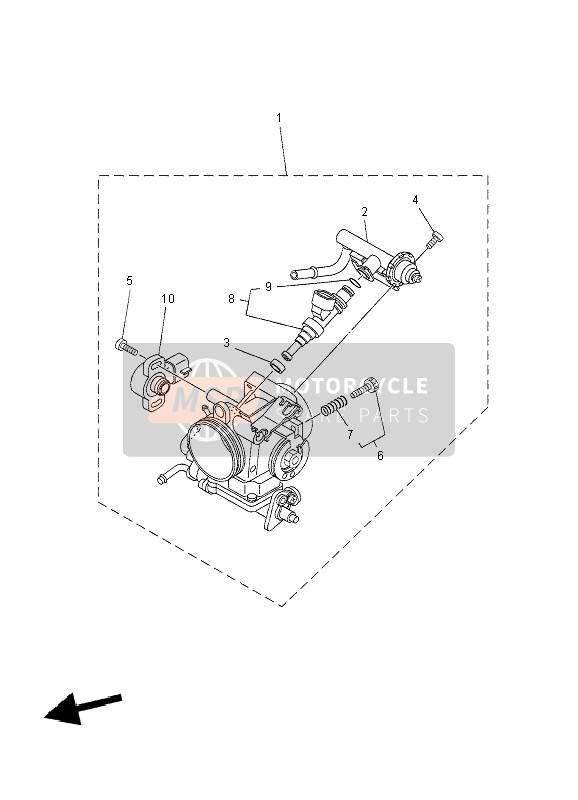 Yamaha XT660Z TENERE 2010 Intake 2 for a 2010 Yamaha XT660Z TENERE