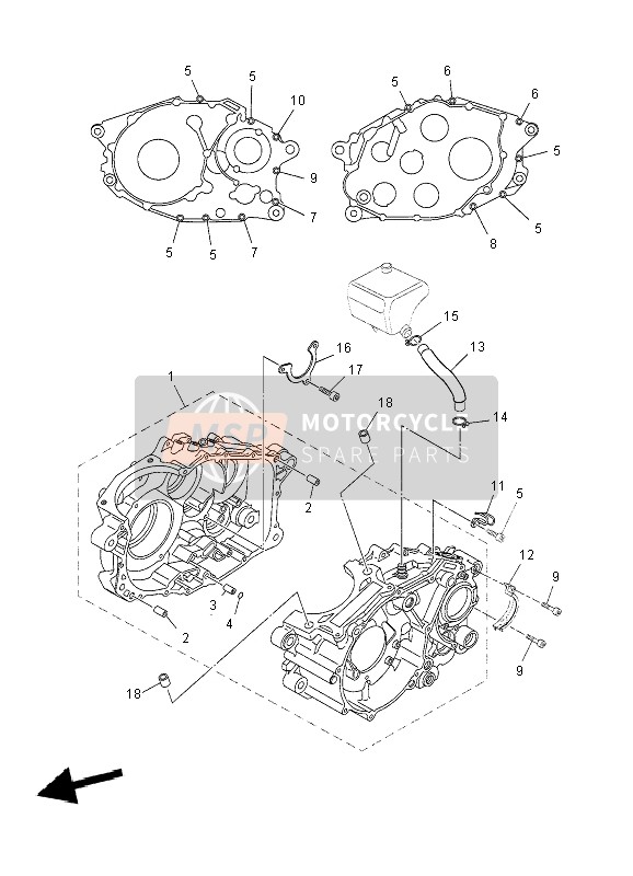 Yamaha XT660Z TENERE 2010 Crankcase for a 2010 Yamaha XT660Z TENERE