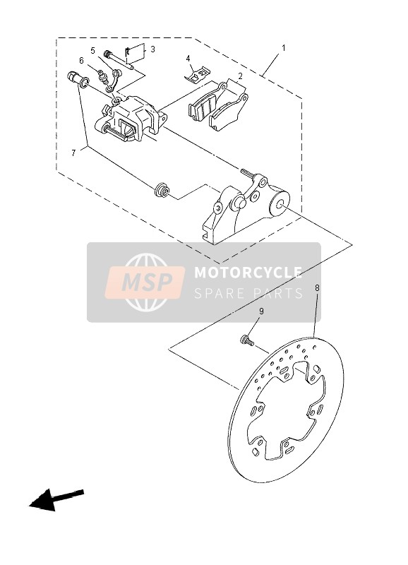 Yamaha XT660Z TENERE 2010 Freno trasero para un 2010 Yamaha XT660Z TENERE