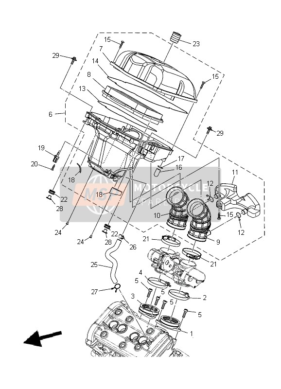 23P144210000, Gehause, Luftfilter 2, Yamaha, 0