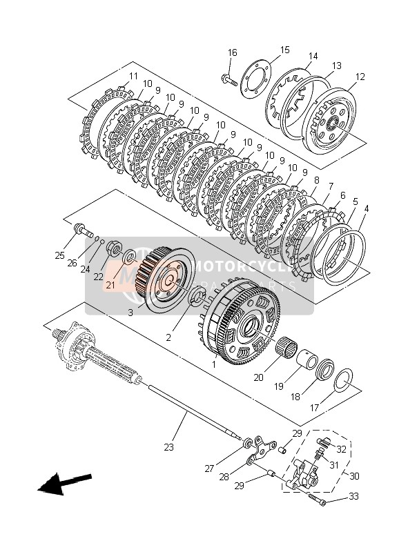 23P163570000, Tige De Debrayage 2, Yamaha, 0