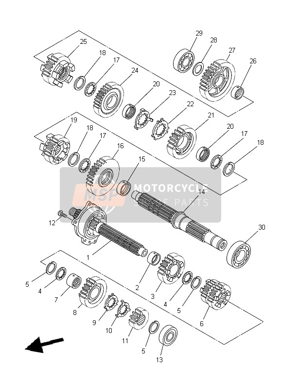 23P171610000, Zahnrad, 6. Ritzel, Yamaha, 0