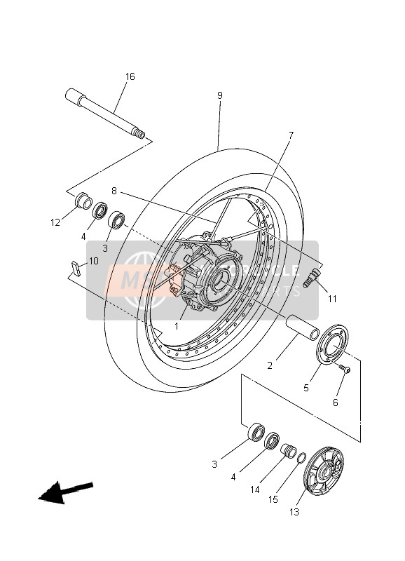 944251900300, Rim (2.50-19), Yamaha, 0