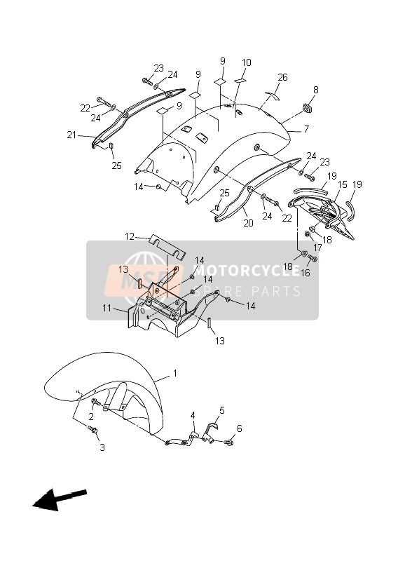 Yamaha XVS950A 2010 Fender for a 2010 Yamaha XVS950A