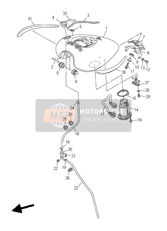 5S7YK24100P0, Fuel Tank Comp., Yamaha, 0