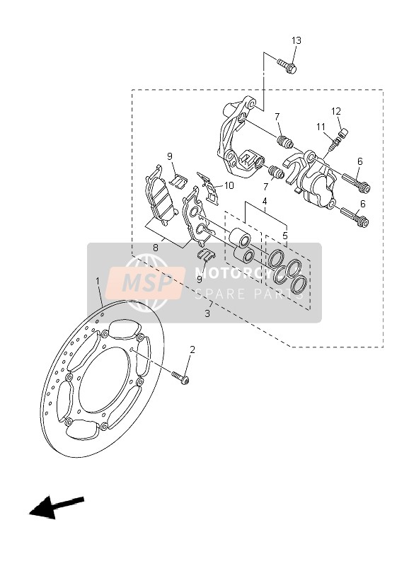 Yamaha XVS950A 2010 BREMSSATTEL VORNE für ein 2010 Yamaha XVS950A