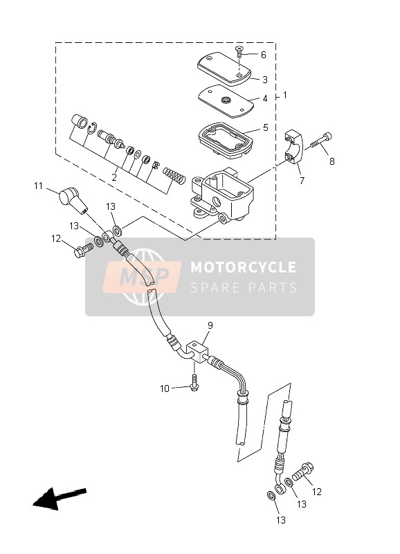 Yamaha XVS950A 2010 Front Master Cylinder for a 2010 Yamaha XVS950A